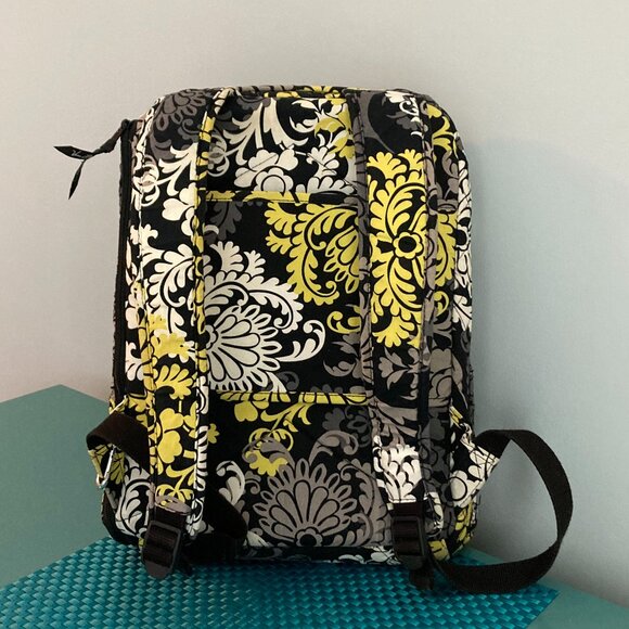 Vera Bradley Backpack with Padded Laptop Compartment Black White Baroque - Picture 5 of 16